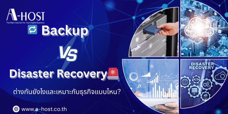 ภาพเปรียบเทียบ Backup และ Disaster Recovery สำหรับการปกป้องข้อมูลและความต่อเนื่องของธุรกิจ