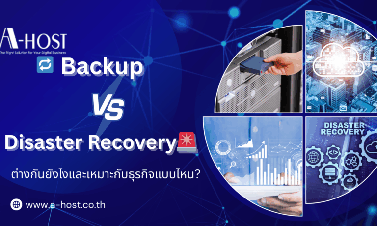 ภาพเปรียบเทียบ Backup และ Disaster Recovery สำหรับการปกป้องข้อมูลและความต่อเนื่องของธุรกิจ