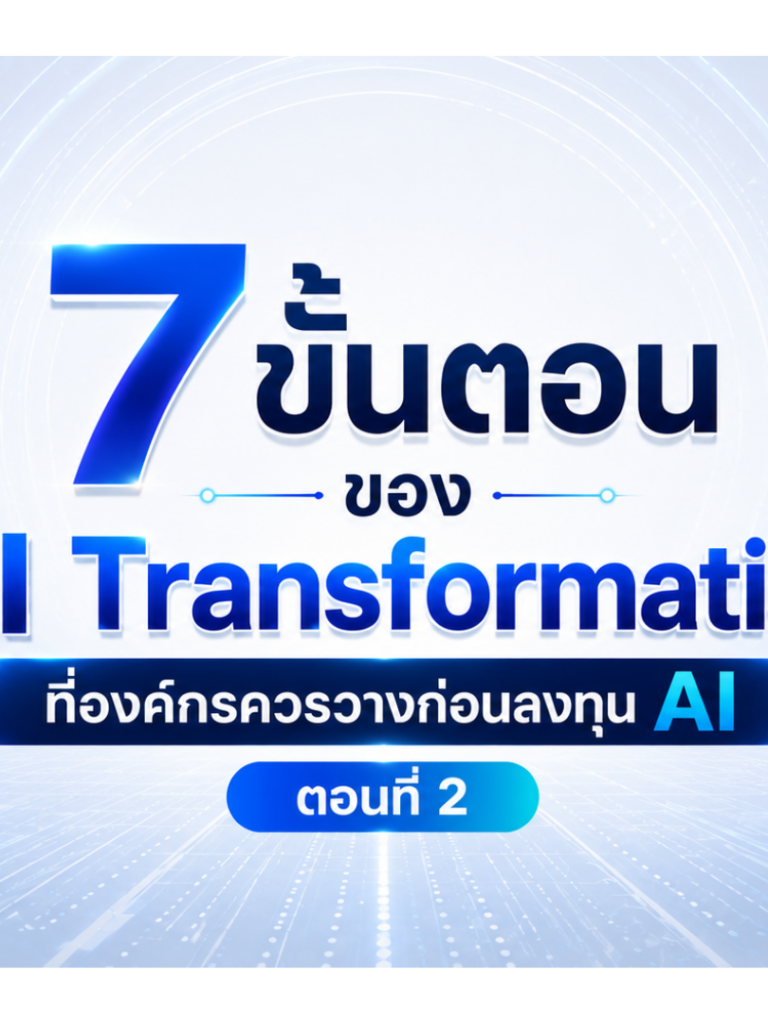 7 ขั้นตอนของ AI Transformation ที่องค์กรควรวางก่อนลงทุน Ai