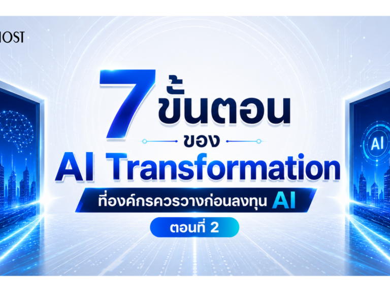 7 ขั้นตอนของ AI Transformation ที่องค์กรควรวางก่อนลงทุน Ai